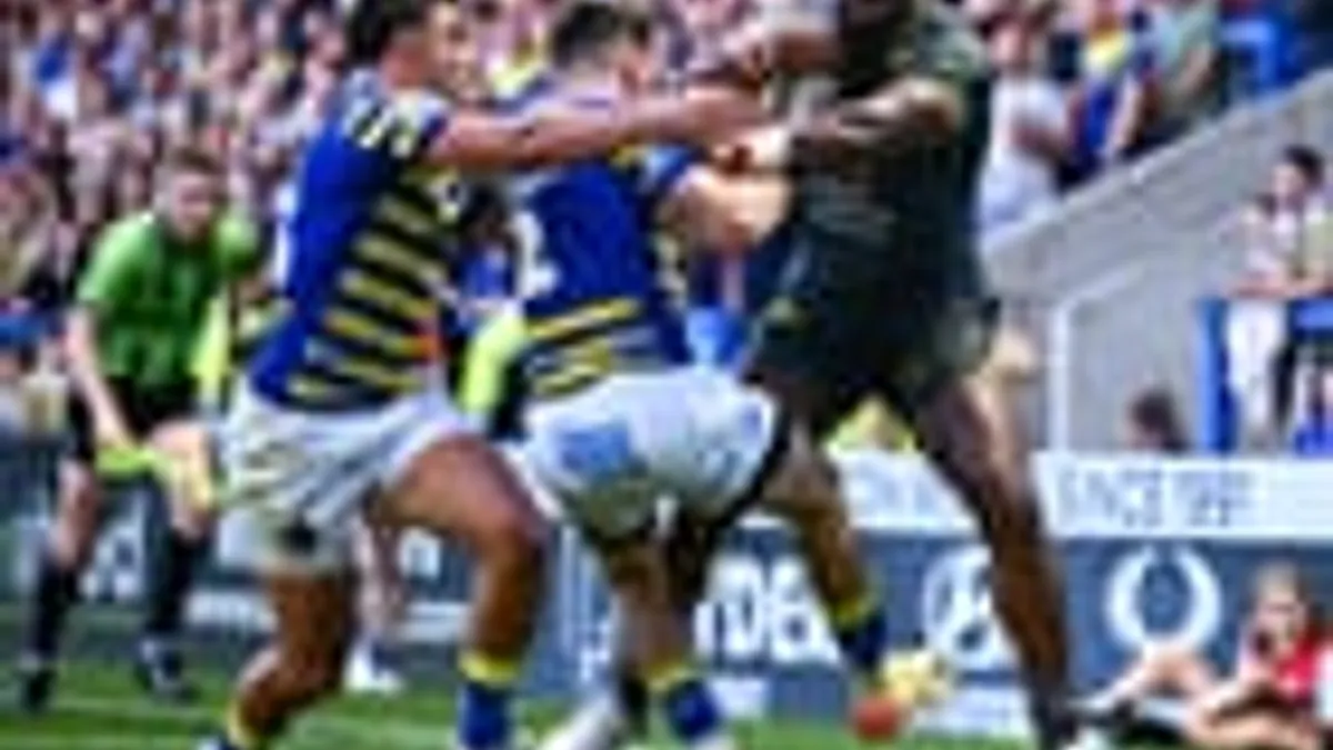 Leeds move clear at top of Super League as Sivo treble stuns Warrington