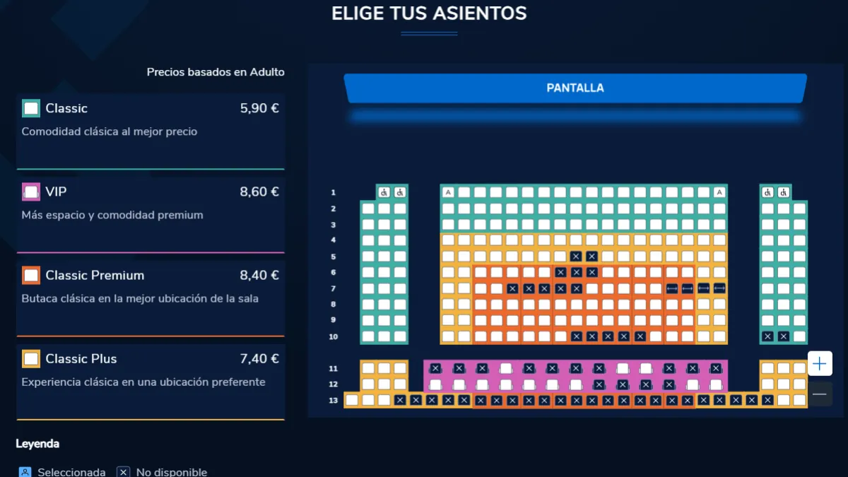 Cinesa implanta el modelo de las aerolíneas, un sistema de precios variable en función a la posición de las butacas